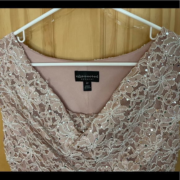 Pale pink lace/sequined detail dress - Picture 1 of 7